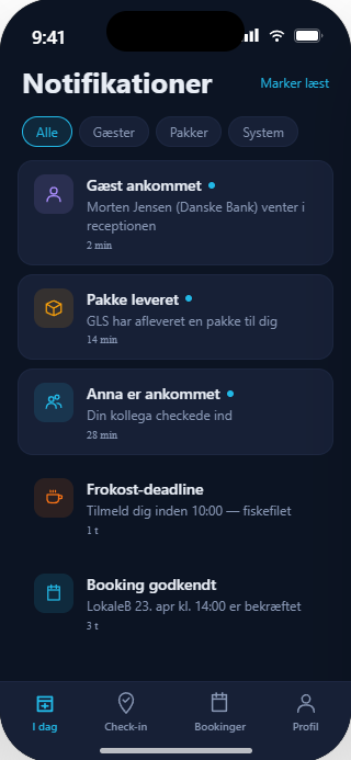 Notifikationer i Matrikla mobilappen