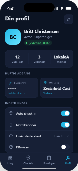 Profil i Matrikla mobilappen